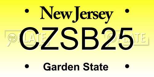 CZSB25 New Jersey License Plate