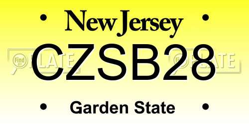 CZSB28 New Jersey License Plate