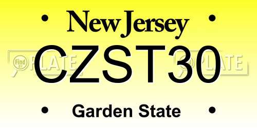CZST30 New Jersey License Plate