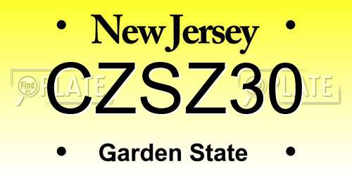 CZSZ30 New Jersey License Plate