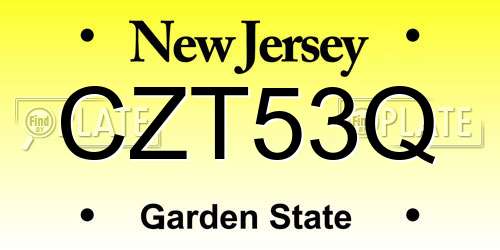 CZT53Q New Jersey License Plate