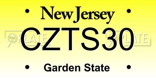 CZTS30 New Jersey License Plate