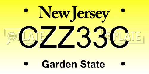 CZZ33C New Jersey License Plate