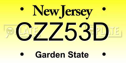 CZZ53D New Jersey License Plate