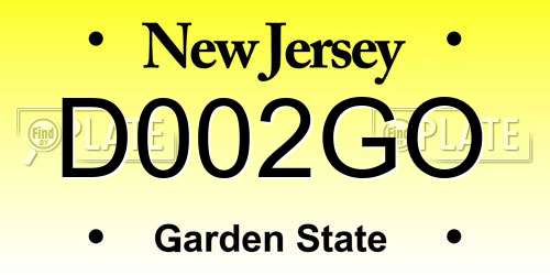 D002GO New Jersey License Plate