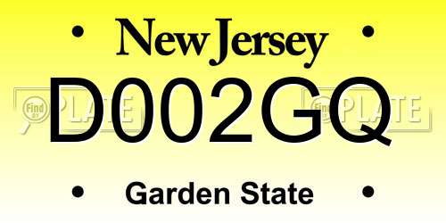D002GQ New Jersey License Plate