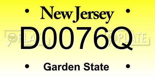 D0076Q New Jersey License Plate
