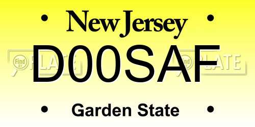 D00SAF New Jersey License Plate