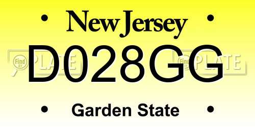 D028GG New Jersey License Plate