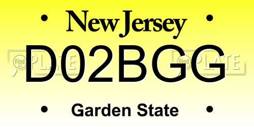 D02BGG New Jersey License Plate