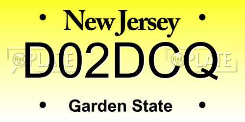 D02DCQ New Jersey License Plate