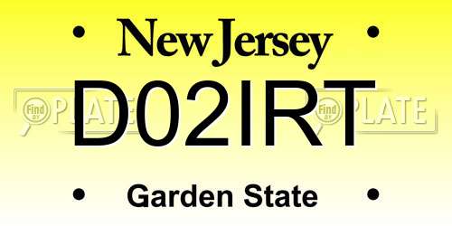D02IRT New Jersey License Plate