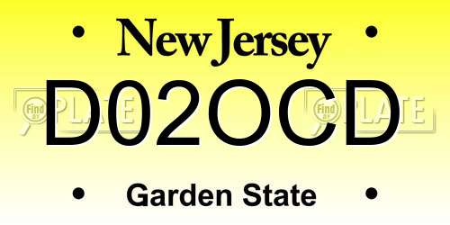 D02OCD New Jersey License Plate