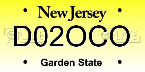 D02OCO New Jersey License Plate