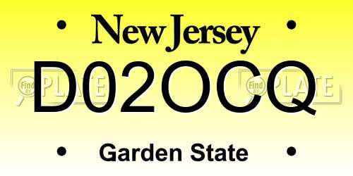 D02OCQ New Jersey License Plate