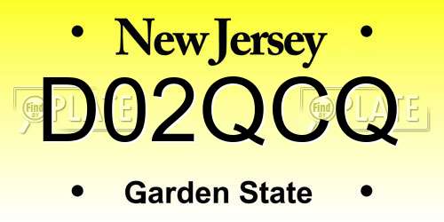 D02QCQ New Jersey License Plate