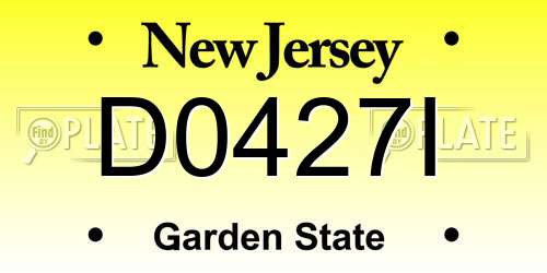 D0427I New Jersey License Plate