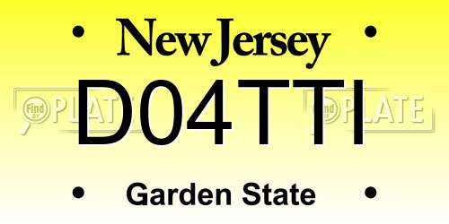 D04TTI New Jersey License Plate