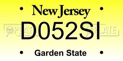 D052SI New Jersey License Plate