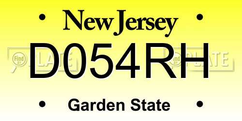 D054RH New Jersey License Plate
