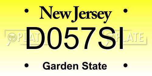 D057SI New Jersey License Plate