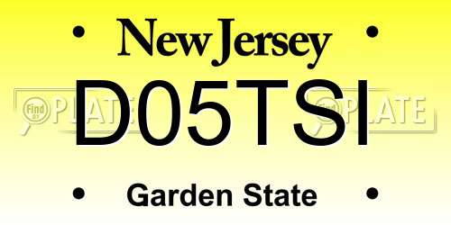 D05TSI New Jersey License Plate