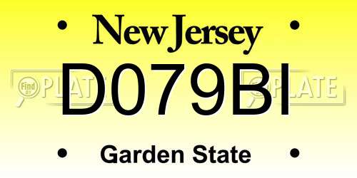 D079BI New Jersey License Plate