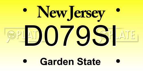 D079SI New Jersey License Plate