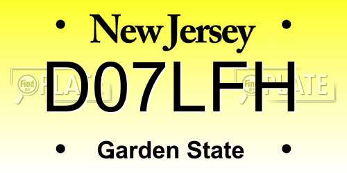 D07LFH New Jersey License Plate