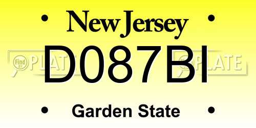 D087BI New Jersey License Plate