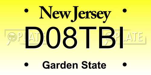 D08TBI New Jersey License Plate
