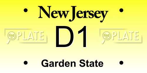 D1 New Jersey License Plate