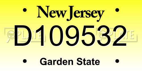 D109532 New Jersey License Plate