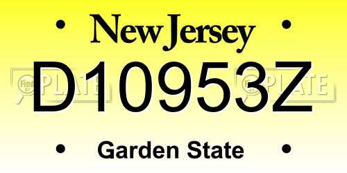 D10953Z New Jersey License Plate