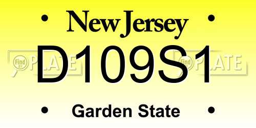 D109S1 New Jersey License Plate