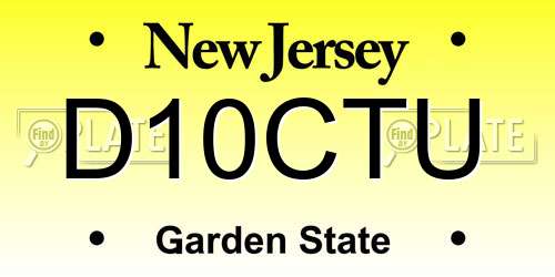 D10CTU New Jersey License Plate