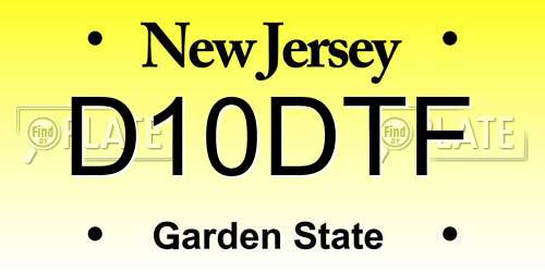 D10DTF New Jersey License Plate