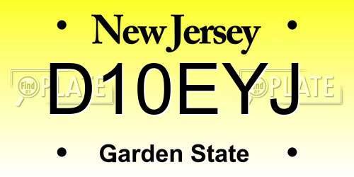 D10EYJ New Jersey License Plate