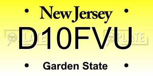 D10FVU New Jersey License Plate