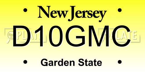 D10GMC New Jersey License Plate