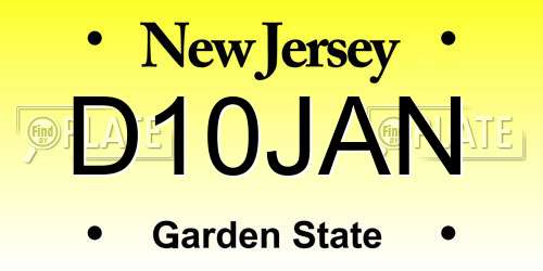 D10JAN New Jersey License Plate