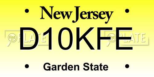 D10KFE New Jersey License Plate