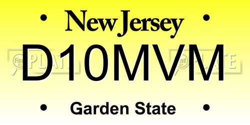 D10MVM New Jersey License Plate