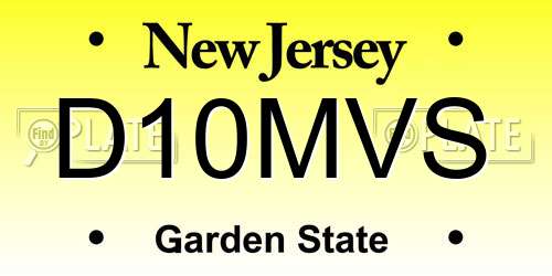 D10MVS New Jersey License Plate