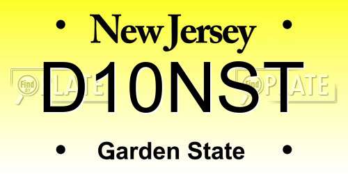 D10NST New Jersey License Plate