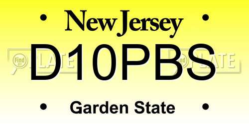 D10PBS New Jersey License Plate