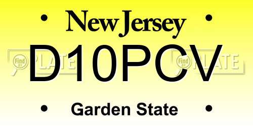 D10PCV New Jersey License Plate