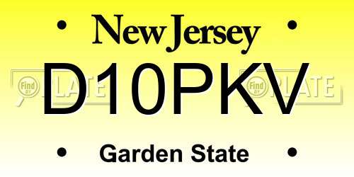 D10PKV New Jersey License Plate