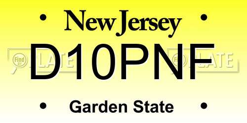 D10PNF New Jersey License Plate