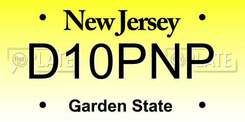 D10PNP New Jersey License Plate